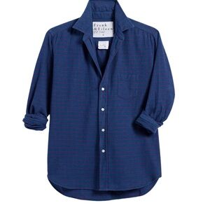 Frank & Eileen|| Relaxed Button Up shirt Navy Small Red Windowpane, Worn once XL